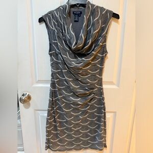 Max Edition Gray Cowl Neck Sheath Dress excellent cond